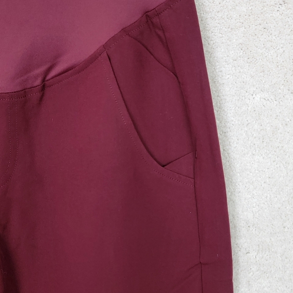 Figs Burgundy Zamora Maternity Jogger Scrub Pants Sz S NEW - Picture 5 of 14